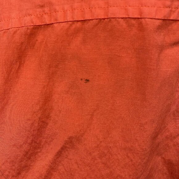 Alain Weiz Vintage Salmon Safari Button Up S/S Silk Blend Shirt Pocket. Size 14 - Picture 9 of 12